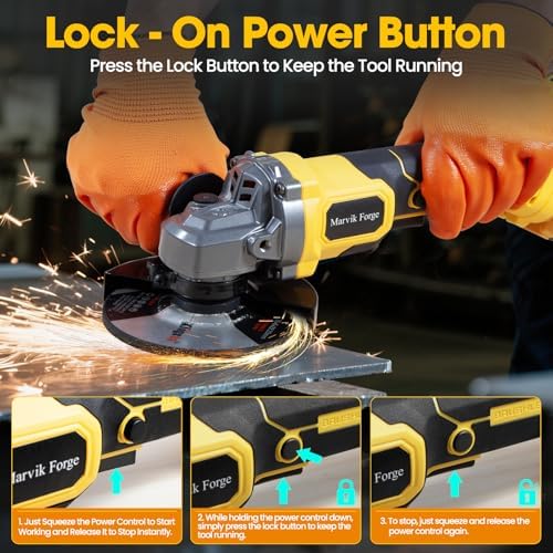 4.5" Brushless Cordless Angle Grinder Kit Compatible with Dewalt 20V Battery