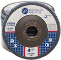 Benchmark Abrasives 4.5" x 7/8" Premium Zirconia T29 Angled Flap Discs 4 1/2 for Angle Grinder, Sanding Discs, Finishing, Rust, Stock Removal- Grinding Wheels 4 1/2 Inch (100 Pack) - 120 Grit