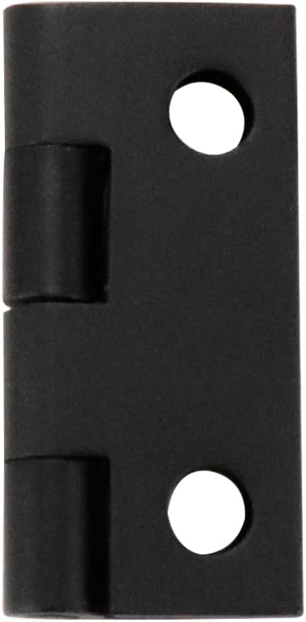 Mcredy Black Door Hinges 1 Inch Brass Small Butt Hinges Gate Hinge with Screws for Wooden Box Living Room Kitchen Office, 2 Pack