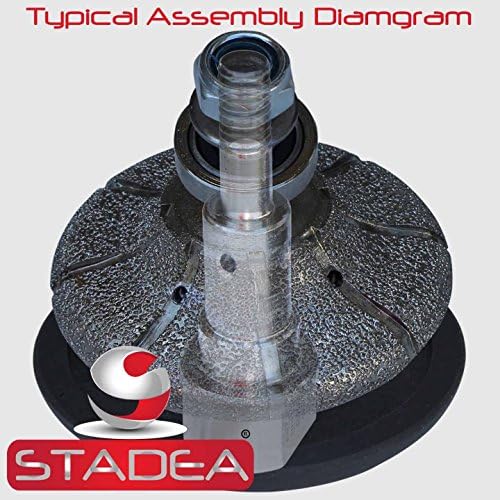 diamond hand profiler wheel bits - 9/16 inch Profile Router Bit Half Bullnose B15 For Granite Marble Stone Grinder Polisher By STADEA