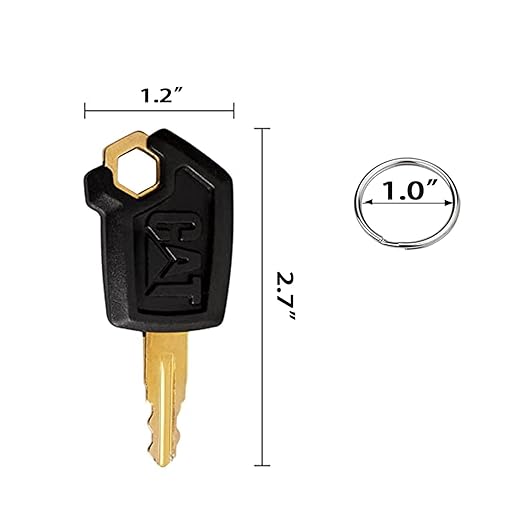 10 PCS CAT Loaders Excavators Keys CAT Heavy Equipment Ignition Key with 10 Key Chains #5P8500