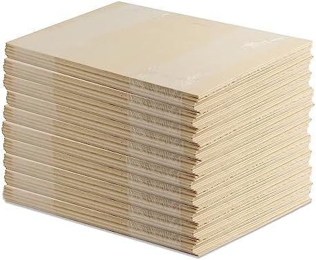 100 Pack | 6mm 1/4th inch Premium Baltic Birch Plywood, 12” x 19”, Glowforge Ready, Hand Selected, Unfinished | Boxes of 10, 20, 50 and 100 | Laser Engraving, CNC, Scroll Saw