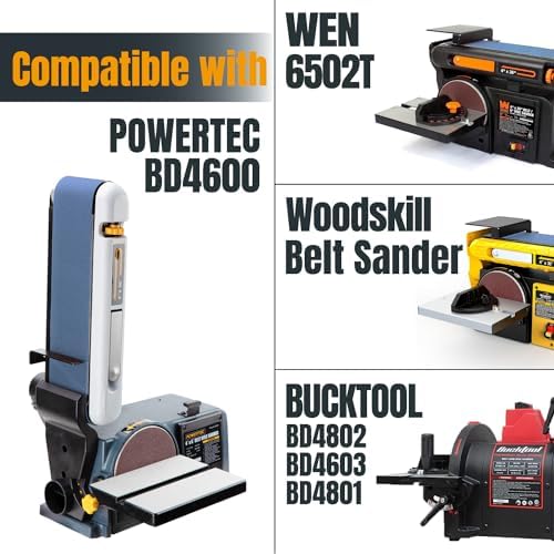 POWERTEC 9PK 4x36 Sanding Belts, 3 Each of 24/60/120 Grits Zirconia, 4 x 36 Inch Sanding Belts for Benchtop Belt and Disc Sander, Belt Sandpaper for Woodworking, Metal Grinding, Deburring (443620Z)