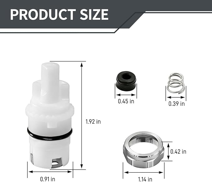 RP71233 Faucet Repair Kit Includes 2 Rubber Seats, 2 Stainless Steel Springs, 2 Bonnets, 2 Caps for Common Single-Handle Faucets