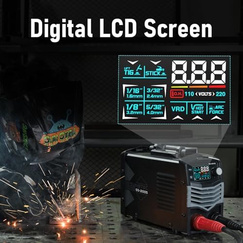 Sunstac 200A Stick Welder, Dual Voltage 110/220V with LCD Display
