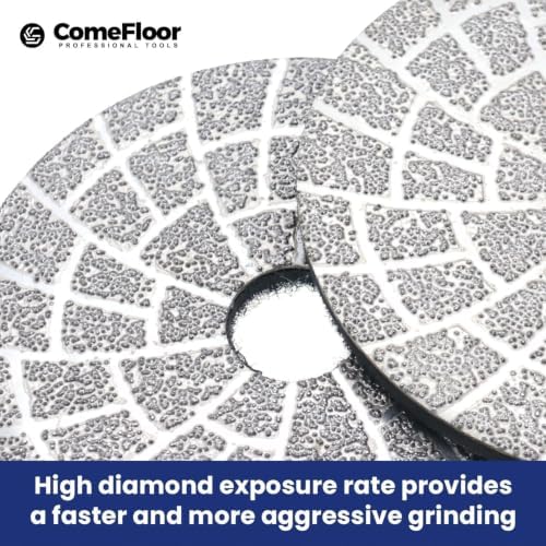 Vacuum Brazed Diamond Polishing Pads, 4 Inch Lippage Grinding Disc for Grantie Marble Concrete Ceramics, Grit 100, 2PCS