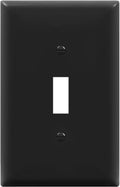 ENERLITES Toggle Light Switch Wall Plate, Gloss Finish, Mid-Size Single Gang 4.88" x 3.11", Unbreakable Polycarbonate Thermoplastic, UL Listed, 8811M-BK, Black