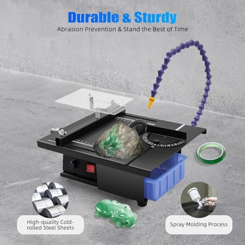 Table Saws Grinder Machine, 1850W Gem Faceting Cutting Carving Polishing Machine Bench Grinder with 0-10000rpm Stepless Speed Regulation Gem Jade Grinder Polisher kit