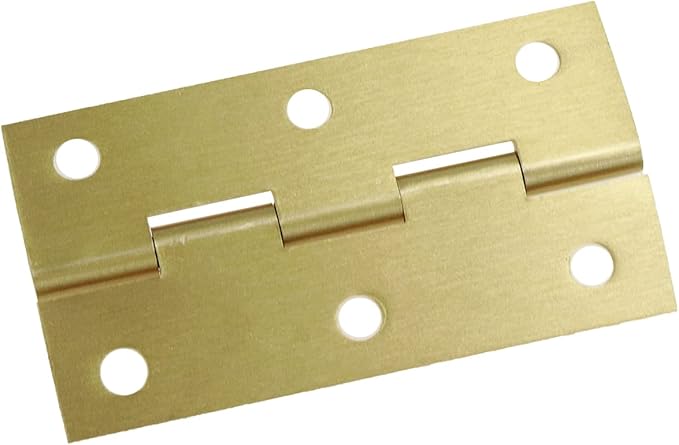 Mcredy 4 Pcs 2.5 Inch Brass Cabinet Hinges Gold Butt Hinge Wooden Box Door Hinges with Screws for DIY Crafts Projects
