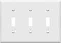 ENERLITES Triple Light Switch Wall Plate, Gloss Finish, Standard Size 3-Gang 4.50" x 6.38", Unbreakable Polycarbonate Thermoplastic, 8813-W, White