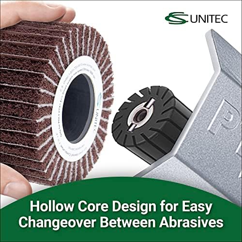 C.S. Unitec PTX Interleaf Combi Wheel | 180 Grit Metal & Wood Buffer Polisher Machine Attachment for Grinder Tool | 4" Diameter x 6" Wide (47323)