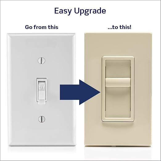 Leviton SureSlide Dimmer Switch for Dimmable LED, Halogen and Incandescent Bulbs, 6672-1LT, Light Almond