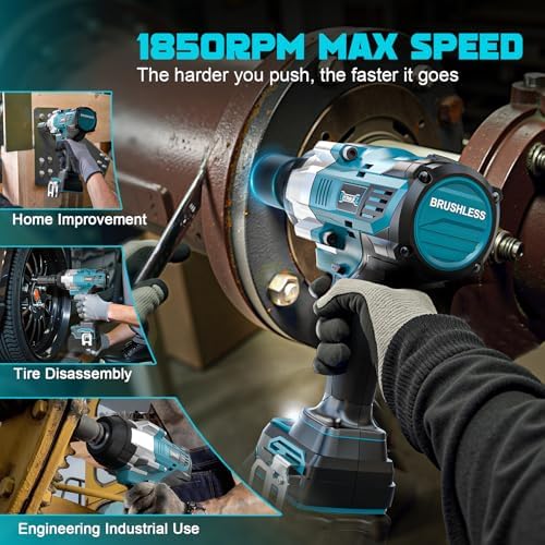 DIYtoolifz Cordless Impact Wrench 1/2" Compatible with Makita 18V Battery, 1700 Ft-lbs High Torque Impact Driver, Electric Impact Gun with 4 Speed Modes & LED Light for Car, Truck, Mower(Bare Tool)