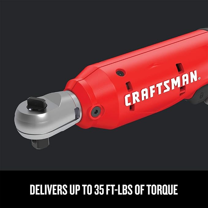 CRAFTSMAN V20 Cordless Ratchet Wrench, 3/8 inch Drive, 300 RPM, up to 35 ft-lbs of Torque, Bare Tool Only (CMCF930B)