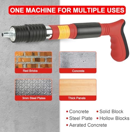 Concrete Nail Gun Kit with 110pcs 7.3mm Nail, Manual Steel Nail Gun