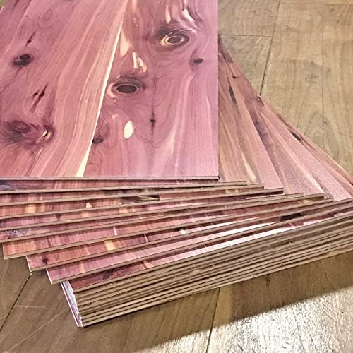 1/8" x 12" x 12" Pre Finished Aromatic Cedar Plywood - Perfect for CNC, Laser Cutting & Engraving - Cherokee Wood Products (32pcs)