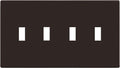 ENERLITES Screwless Quadruple Toggle Switch Wall Plate, Child Safe Light Switch Cover, Standard Size 4-Gang 4.68" x 8.38", Unbreakable Polycarbonate Thermoplastic, UL Listed, SI8814-BR, Glossy, Browm