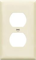 ENERLITES Duplex Receptacle Outlet Wall Plate, Midway Size 1-Gang 4.88" x 3.11", Unbreakable Polycarbonate Thermoplastic, 8821M-LA, Light Almond