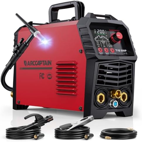 ARCCAPTAIN DC 5 In 1 TIG Welder With Pulse, 200A HF/Lift/Pulse/Spot TIG/MMA