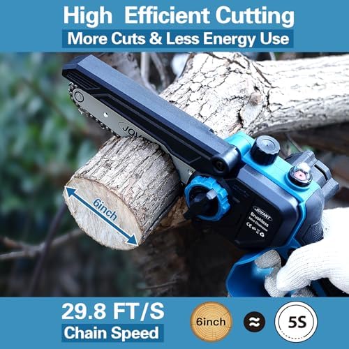 6" Electric Power Chainsaw, Electric Pruner for 1.2 inch Tree Trimming, 6 inch Battery Saw with 20V 4.0Ah Battery, Garden Power Tools for Tree Branches,Courtyard, Household