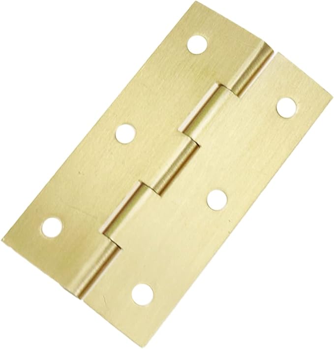 Mcredy 4 Pcs 3 Inch Cabinet Hinges Solid Brass Door Hinges with Mounting Screws for Gate Closet Box, Gold