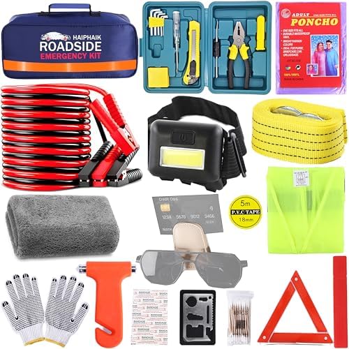 Car Emergency Kit with Jumper Cables Car Safety Kit Vehicle Emergency