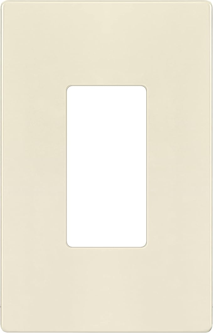 ENERLITES Screwless Decorator Wall Plate Child Safe Outlet Cover, Gloss Finish, Medium Size 1-Gang 4.88" H x 3.11" L, Unbreakable Polycarbonate Thermoplastic, SI8831M-LA, Light Almond