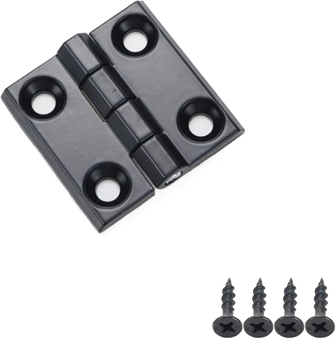 4 Pcs Metal Foldable Butt Hinge Zinc Alloy Ball Bearing Butt Hinge for Cabinet Door Closet,1.57×1.57 inch，Black