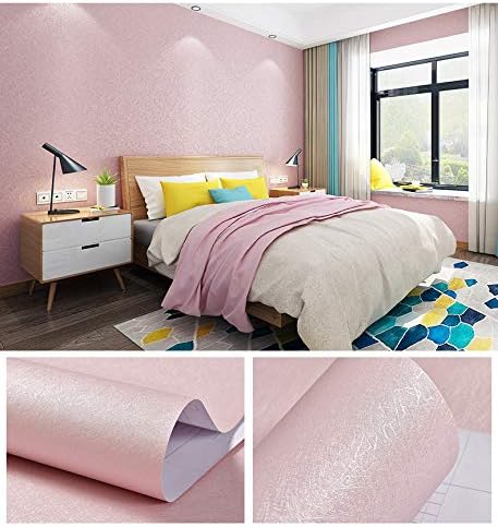 Cohoo Home 512inL 15.7inW Silk Pink Wallpaper Peel and Stick Contact Paper Pink Textured Silk Wallpaper for Bedroom Self Adhesive Removable Wall Sticky Paper Girls Room Drawer Liner Waterproof