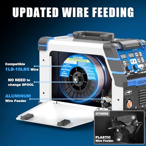 AZZUNO 200A MIG Welder,110V/220V 4 in 1 Gas/Flux Gasless MIG/Lift TIG/Stick