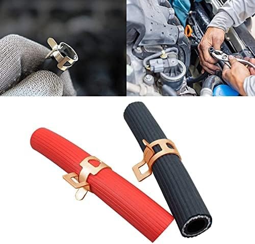 Fielect 50Pcs Spring Hose Clamps 15mm 3/5inch Spring Band Type Action Fuel/Silicone Vacuum Hose Pipe Clamp Low Pressure Air Clip Clamp Fasteners Assortment for Plumbing, Automotive