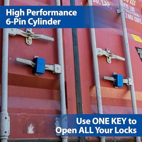 PACLOCK's 82-Series Patented Container Lock, UCS, Keyed Different, Silver, Anodized Aluminum, 1, for Ribbed-Handles on Container Doors