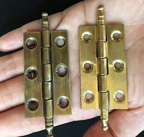 Quluxe 2" Door Hinges, Square Hinge, Antique Brass Hinges for Cabinet Doors Dresser Drawer Closet with Screws- Bronze (Pack of 4)
