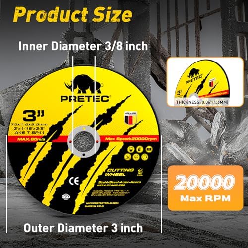 3 Inch Cut Off Wheels, 200 Pack Metal and Stainless Steel Cutting Wheel