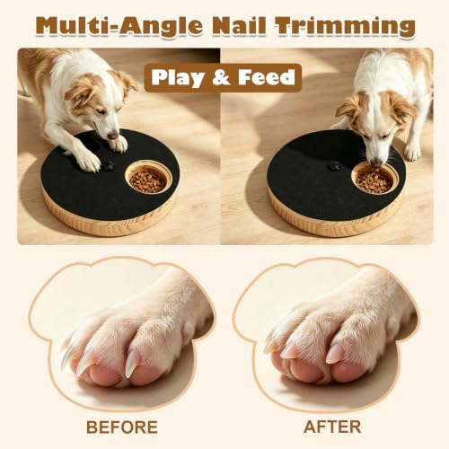 Dog Nail Scratch Board - Adjustable Speed Dog Nail File Toy with Treat Box