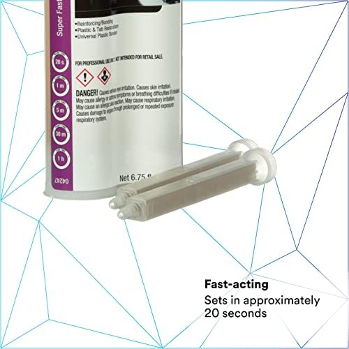 3M Super Fast Plastic Repair Adhesive, 04248, Black, 200 mL Cartridge