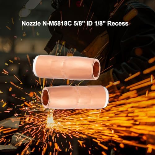 5-PK Nozzle N-M5818C 5/8" ID 1/8" Recess AccuLock MDX Fits Miller MDX-250 EZ-Select MIG Welding Guns Parts