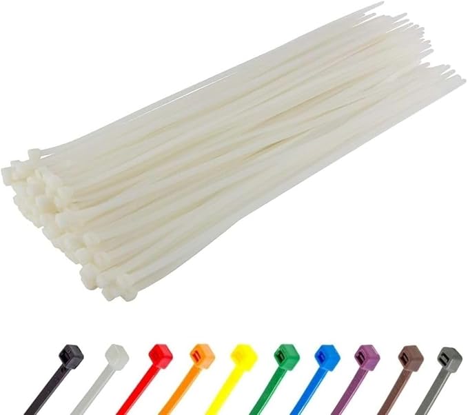 GTSE 18 Inch White/Natural Zip Ties, 2,500 Bulk Contractors Pack, 120lb Strength, UV Resistant Long Nylon Cable Ties, Self-Locking 18" Tie Wraps, Full Carton