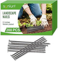 SUNTURF 200 Pack 5 Inch Plastic Edging Nails Artificial Turf Stakes Galvanized Metal Spiral Landscape Spikes for Fake Landscaping Grass, Paver Edging, Weed Barrier, Artificial Turf