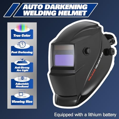 BILT HARD 135A IGBT Inverter Welder, 110V Flux Core MIG/Lift TIG/Stick 3-in-1 Welding Machine with LED Display & Synergic Control, 2T/4T/SPOT Modes & Solar Helmet