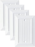 Pure White Classic Beadboard Wall Plates,Light Switch Covers,Electrical Outlet Covers, Switch Plates of Various Combination, Nature Bamboo Fiber Wall plate (1 Gang Blank 4 Pack)