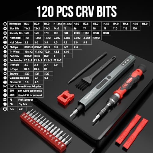STREBITO 144-Piece Upgraded Electric Screwdriver