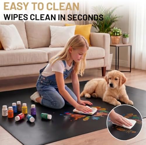 Black Hardwood Floor Chair Mat, Heavy Duty Plastic Desk Protector
