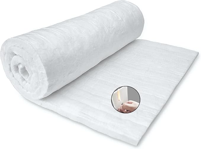 Cedolio 60" x24" x1"(Thick) Ceramic Fiber Blanket Fireproof Insulation | Baffle Rated to 2400F, High-Temperature Resistance for Stoves, Kilns, Forges, Wood Stove Baffle, Fireplace and Pizza Ovens