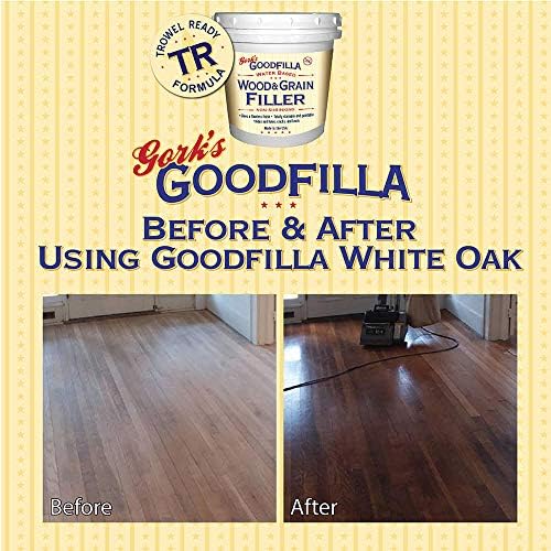 Water-Based Wood & Grain Filler (Trowel Ready) - Maple/Birch/Pine - 1 Gallon by Goodfilla | Replace Every Filler & Putty | Repairs, Finishes & Patches | Paintable, Stainable, Sandable & Quick Drying