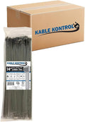 Kable Kontrol Cable Zip Ties, 14 Inch, 6000 Pcs, 50lbs Test, Gray | Nylon Plastic, Self Locking, UL Listed, Indoor Use
