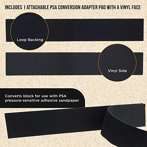 Dura-Gold Pro Series Longboard Hand Sanding File Sander Block - Hook & Loop Backing and PSA Backing Adapter Pad & 100 Grit PSA Longboard Sandpaper 20 Yard Roll, 2-3/4" Wide