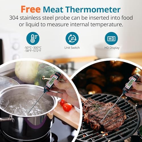 Tilswall Infrared Thermometer, Laser Temperature Gun -58°F~1112°F,Off-White