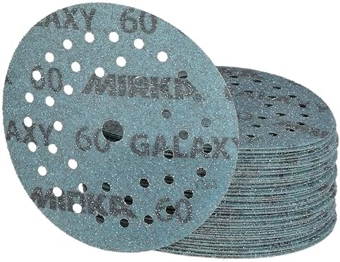 Mirka Galaxy Multifit 5 Inch Ceramic Sandpaper, 60 Grit Hook & Loop 50 Pack