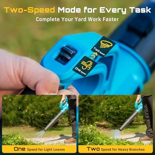 SEESII Cordless Hedge Trimmer and Leaf Blower Combo, 2 Pcs 4.0Ah Batteries, Electric Handheld Bush Trimmer with 20" Dual-Action Blade, Lightweight Brushless Blower with 2 Speed Modes for Yard Garden